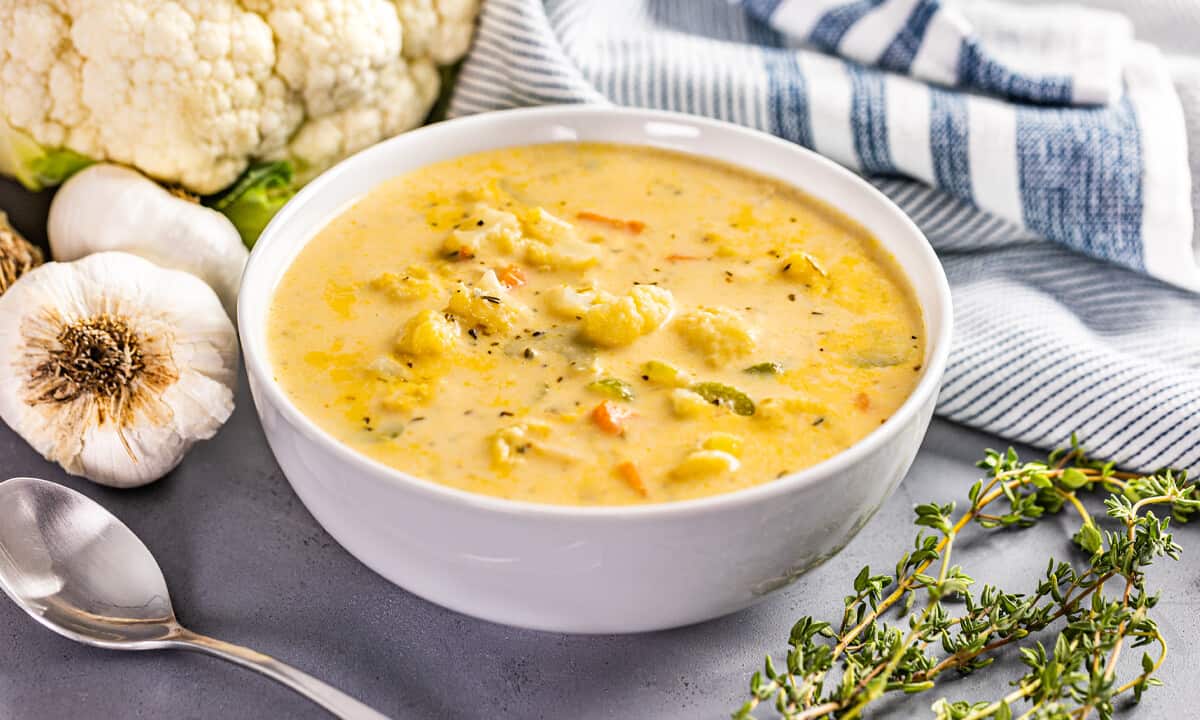 Creamy cauliflower soup.