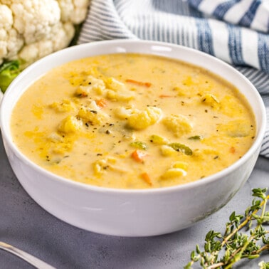 Creamy cauliflower soup.