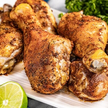 Baked chicken drumsticks.