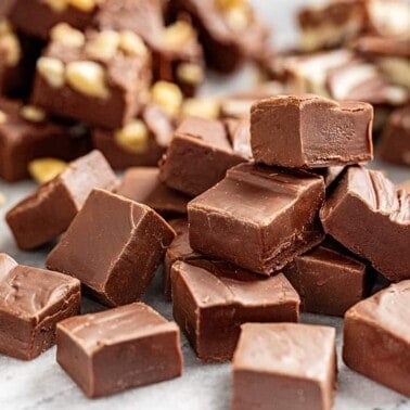 pieces of cut homemade fudge.