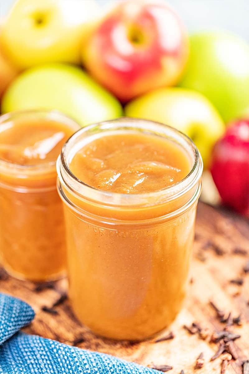 2 jars of homemade apple butter filled.