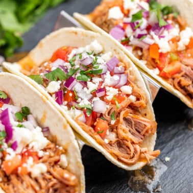 Pulled pork tacos.