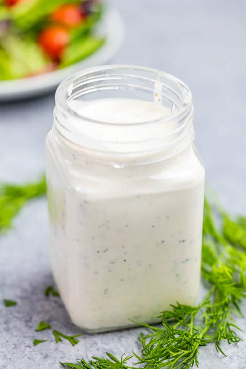 Ranch dressing in a jar.