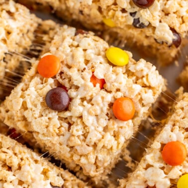 Reese's pieces Rice Krispie treats.