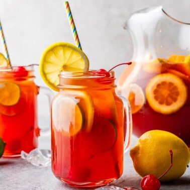 Two glasses of Texas Twister Copycat with pitcher.